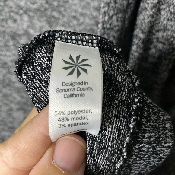 Athleta knit cardigan tunic sweater with pockets size small black white - Picture 3 of 9